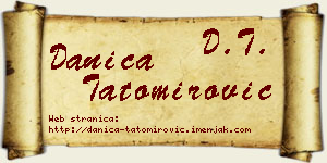 Danica Tatomirović vizit kartica